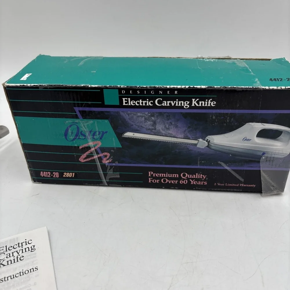 VTG 80s 90s Oster Designer Electric Carving Knife 4412-20 Kitchen Appliance Tool